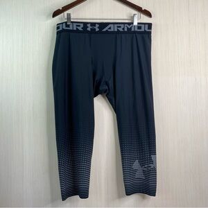 Under Armour Men’s Heatgear 3/4 Compression Athletic Black and Gray Leggings 3XL